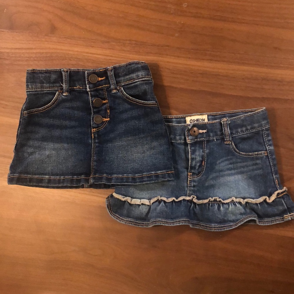2 baby denim skirts